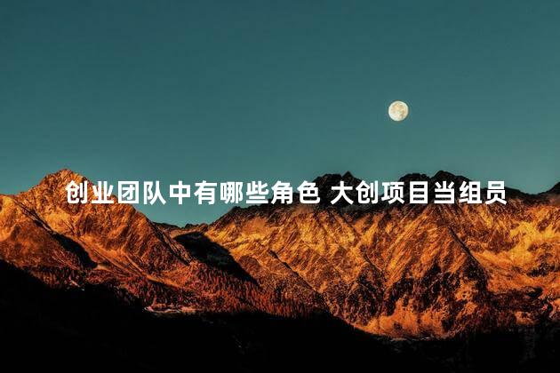 创业团队中有哪些角色 大创项目当组员有用吗